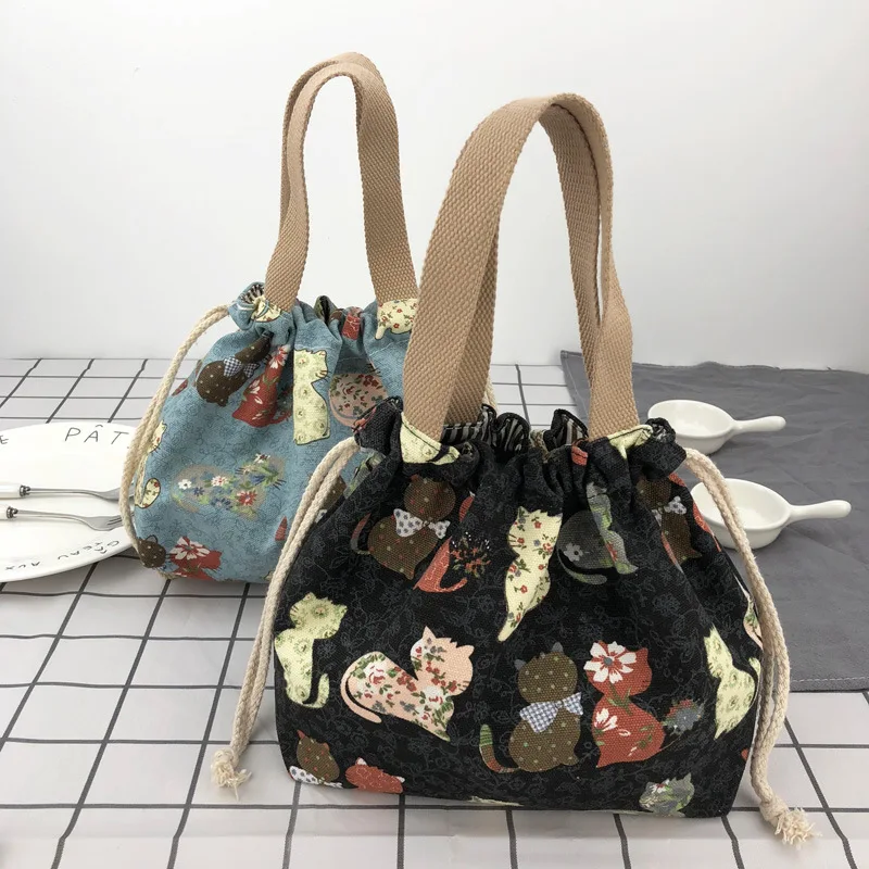 Japanese Cute Lunch Bag Handbag Canvas Lunch Box Bag Lunch Bag With Rice Bag Portable Lunch Bag Drawstring Bag Lunch Bags Aliexpress
