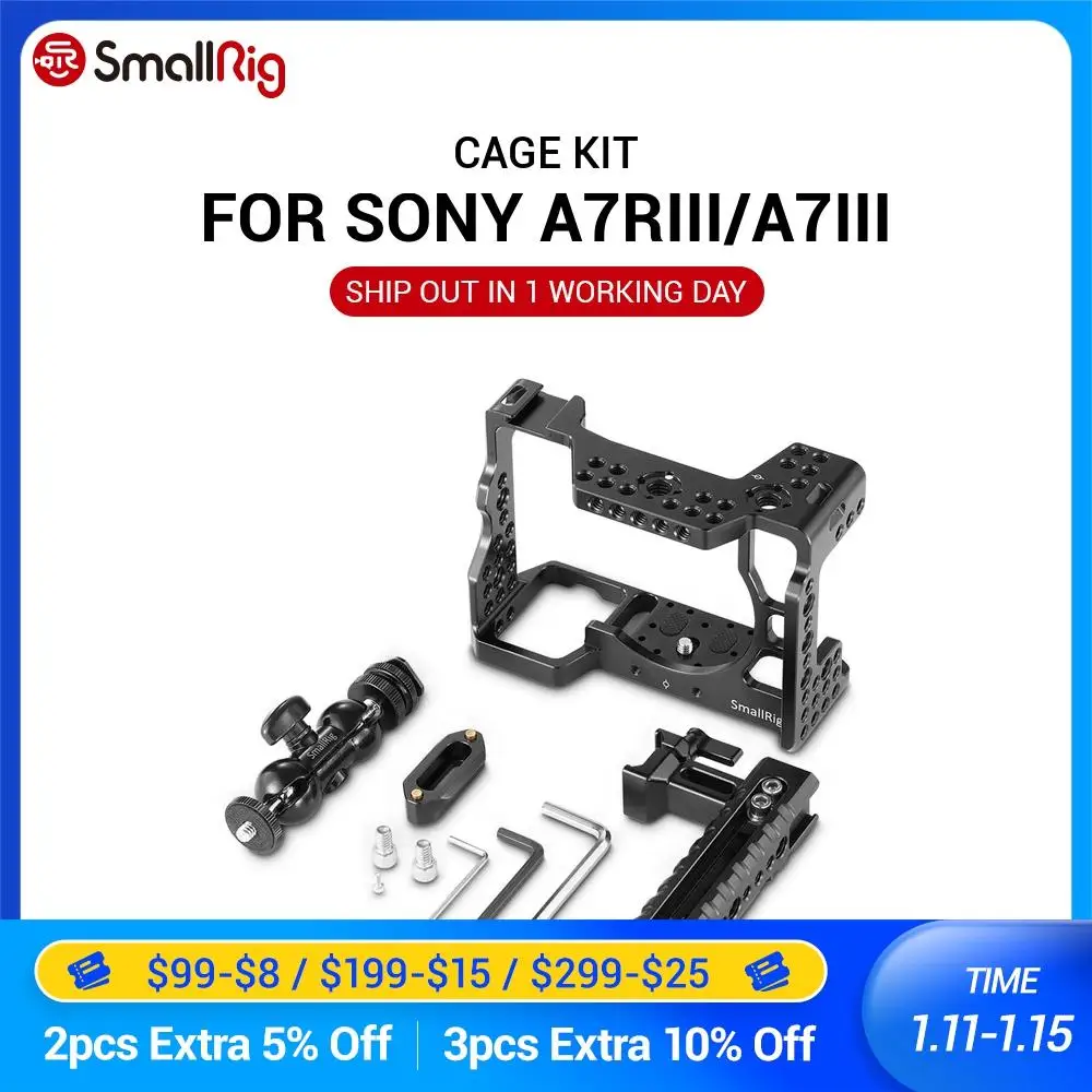 Клетка для камеры SmallRig A7M3 набор Sony A7RIII/A7III с ручкой и шаровой головкой аксессуары