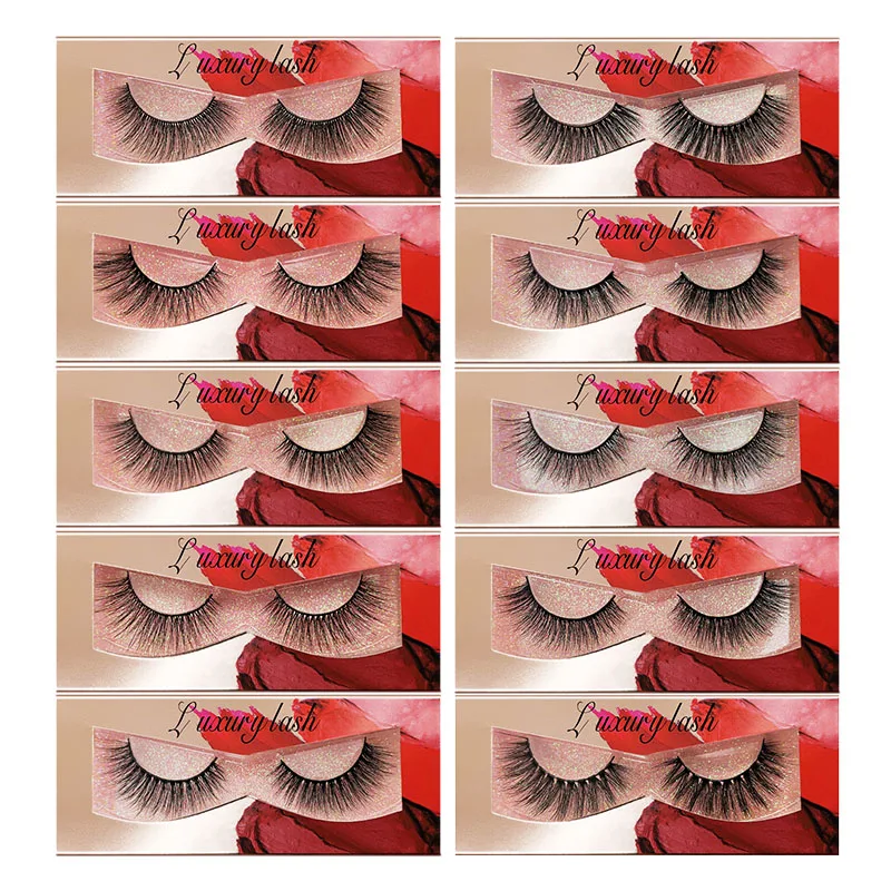 

New 3D Mink Lashes Set 10 Pairs With Tweezers 3D Mink Eyelashes Natural Long Popular False Lashes Sexy Eyelash Extension Makeup
