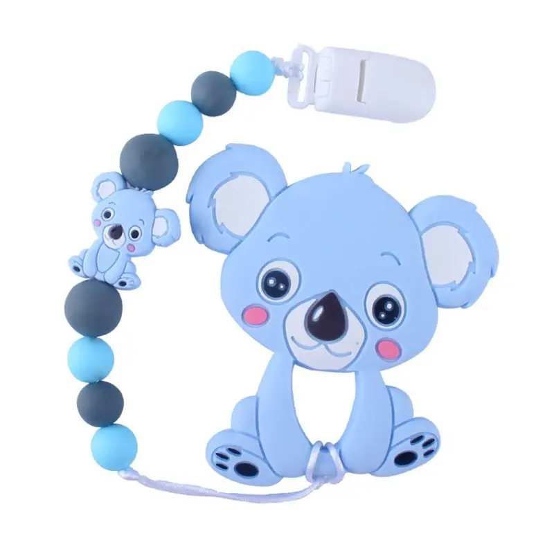 Милые младенцы молярная игрушка мультфильм животное коала зуб гель соска цепь Новорожденный ребенок силиконовый Прорезыватель для купания Подарки 72XC