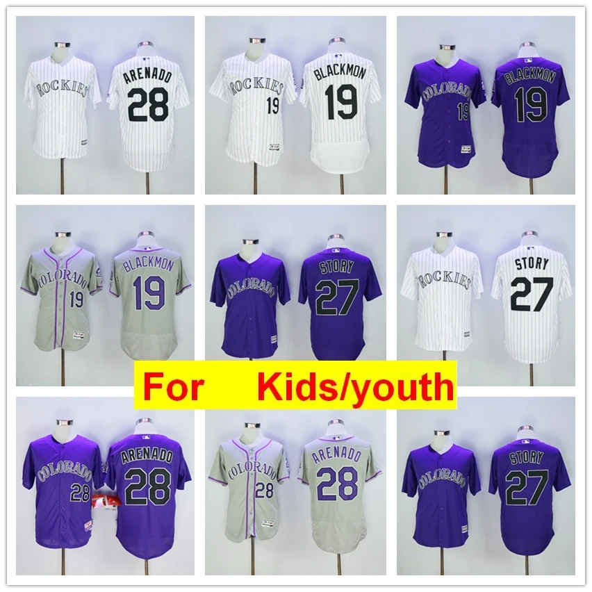 Youth Colorado Nolan Arenado Charlie Blackmon Trevor Story FLEX& Cool base-плеер Джерси