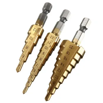 

1 Set Of 3Pcs High Speed Steel Counter Sink Step Drill Uni Tapered Bit Tool Set