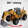 RC Car Excavator Truck Model Remote Control ABS Engineering Vehicle Beach Toys Kids Boys Birthday Christmas Gifts 5