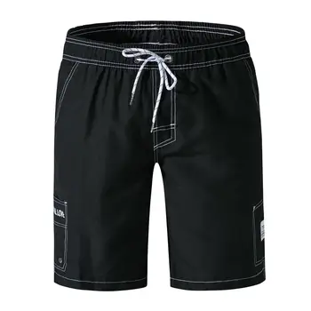 

Summer Casual Shorts Men Fit Solid Quick Dry Shorts Loose Elastic Waist Male Shorts Pockets Breathable Surf Swim Beach Shorts