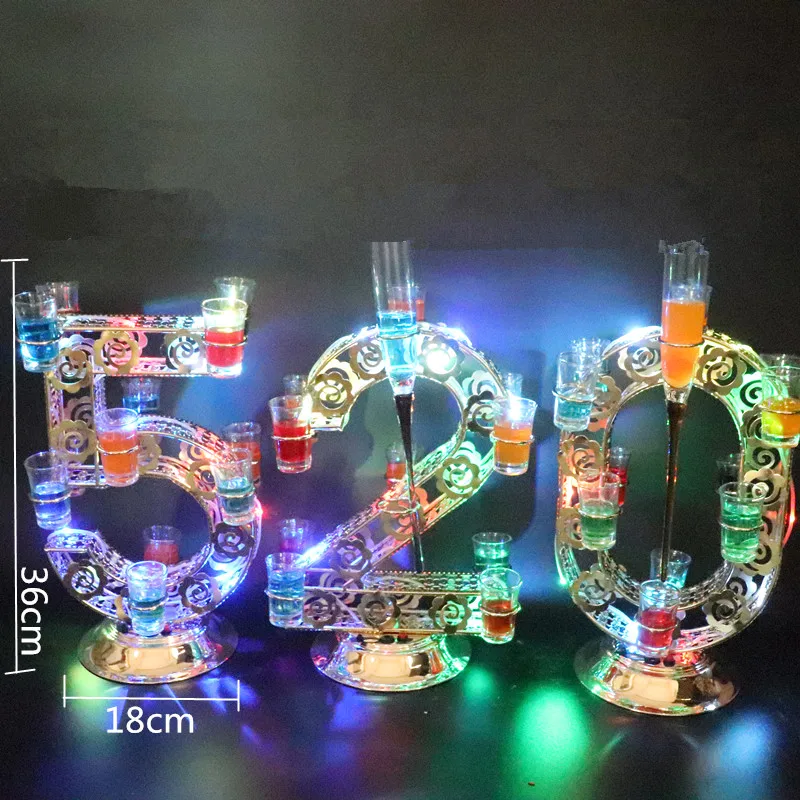 Rechargeable Luminous Light Up LED Bar Cocktail Cup Holder KTV Party Decoration Colorfull Changed Wine Rack Many Styles