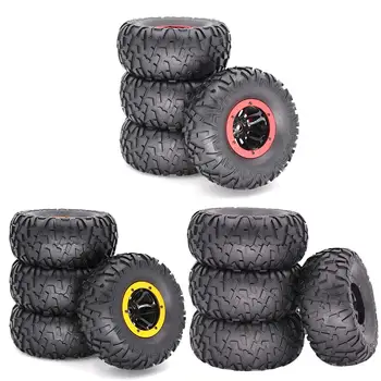 

4PCS Remote Control Car Rubber Tires 2.2 In Inflatable Wheel Rim Tyre Mini Tire Set With Pump For TRX4 SCX10 D90 90046 1/10 Cars