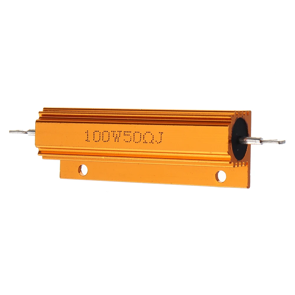 RX24 100 Вт Мощность металлический корпус алюминиевый Золотой резистор 50R 100R сопротивление