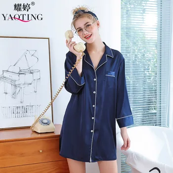 

YAO TING 2019 women skirt Пижама Loungewear длинный рукав long sleeves nightgown homewear free shipping