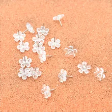 

MOGII 100Pcs Map Photo Decorative Stationery Pins Cute Thumbtacks Flower Push Pins Transparent Wall Studs for Cork Wall Board