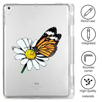 

IPad 2 3 4 Case With Pen Slot Butterfly Set Transparent Soft Cover iPad Pro 5th 6th Generation 9.7 10.2 11 12.5in Mini 1 2 3 4 5