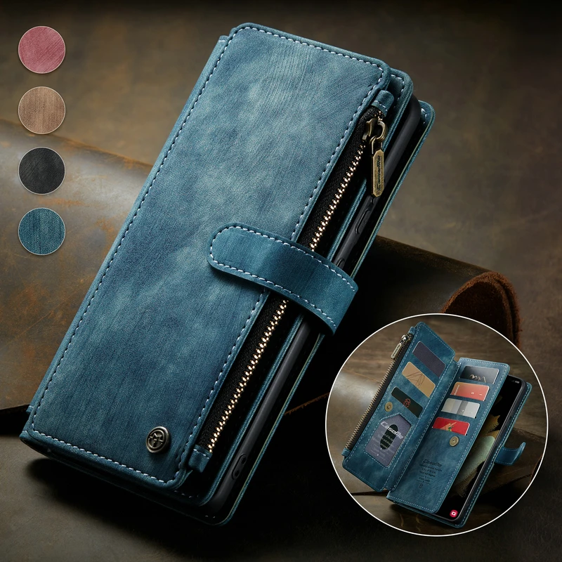Чехол-Кошелек CaseMe на молнии A12 A22 A32 A52 A71 A50 S для Samsung S21 Plus Ultra S20FE кожаный чехол Galaxy A72