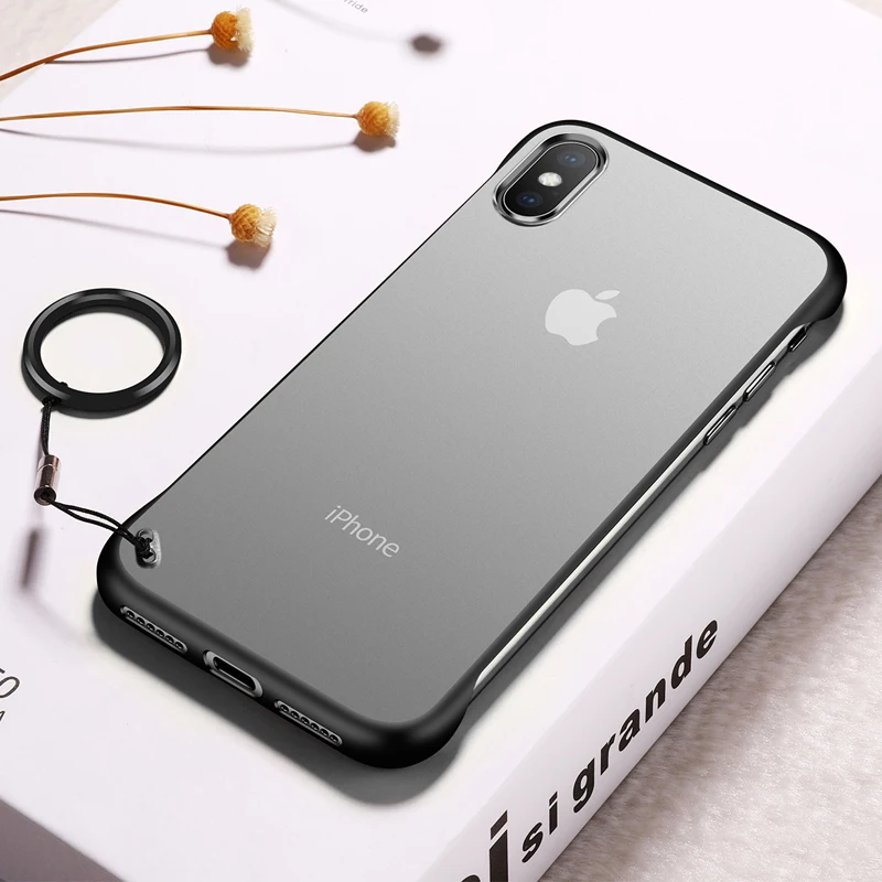 Некадрированные Чехлы для мобильных телефонов Apple IPhone X XS XR XS MAX case - Цвет: Черный
