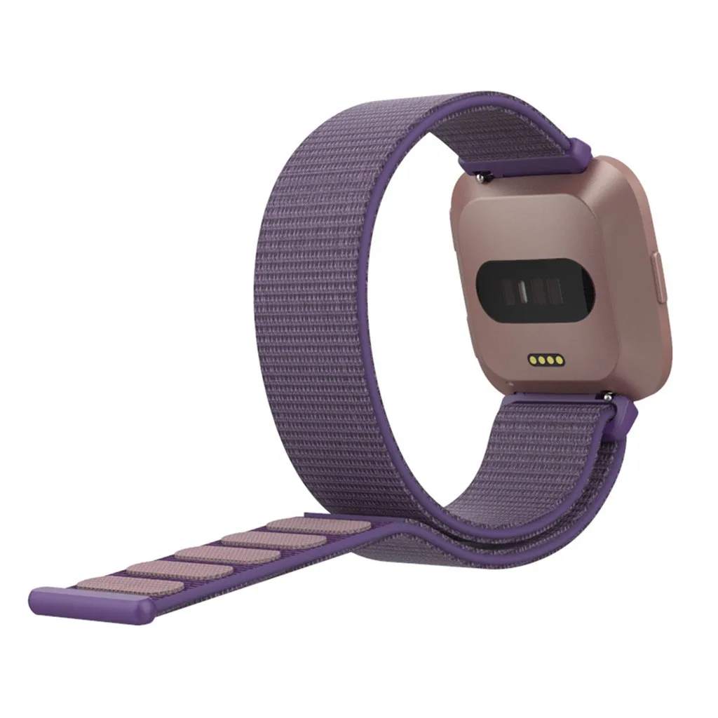 Тканые нейлоновые часы, спортивный ремешок для Fitbit Versa 2, сменный дышащий браслет с петлей на запястье, ремешок для часов