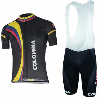 

Summer 2019 Colombia Cycling Jersey 19D Set MTB Uniform Bicycle Clothing Quick Dry Bike Clothes Mens Short Maillot Culotte Suit