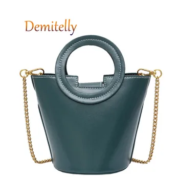 

New Style Mini Round Handle Ladies Handbag Fashion Soft Leather Chain Shoulder Bag Messenger Bag Luxury Women's Tote Bag Wallet