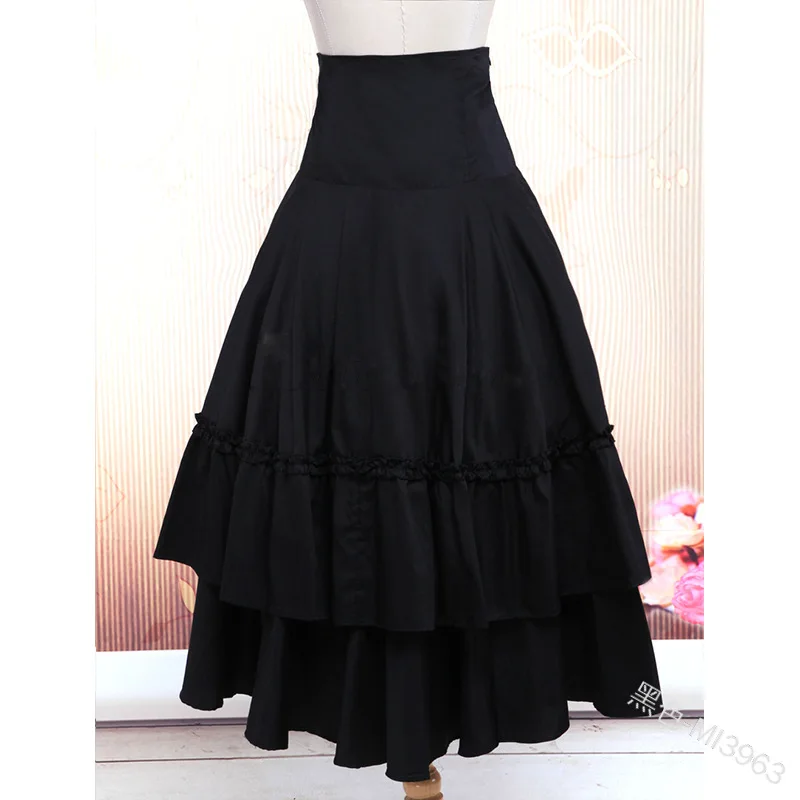 WEPBEL Women High Waist Skirt Bow Cute Vintage Casual Fashion Ruffles Retro Ladies Female Long Skirts
