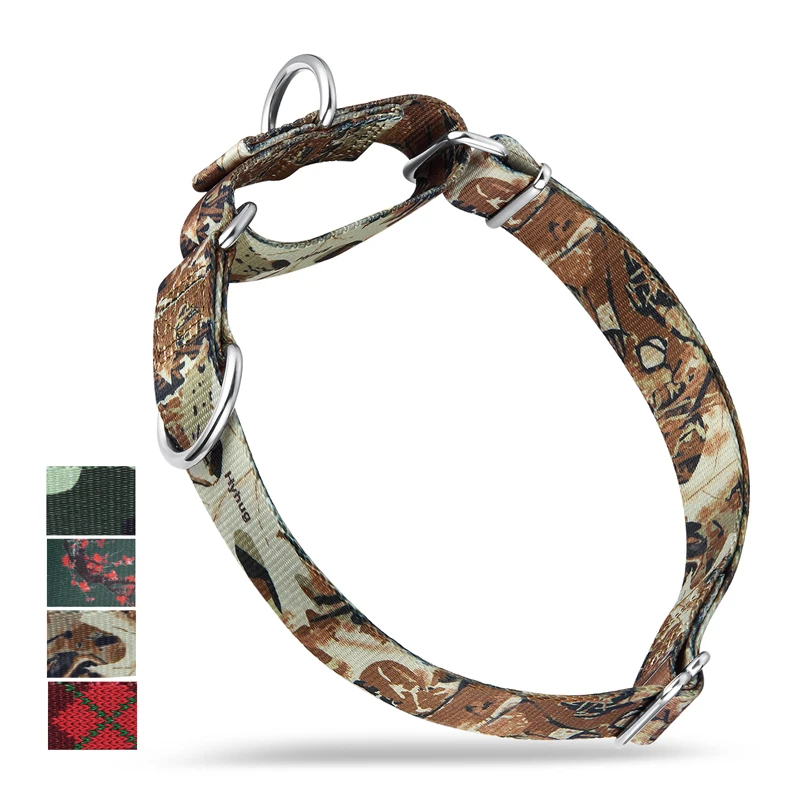 

Hyhug Pets Anti-escape Martingale Dog Collar - Double D Ring Can Attached ID Tags or Using for Regular Collar