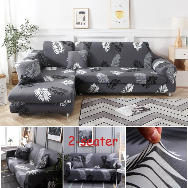 geometric L shape sofa covers spandex for living room couch cover corner sofa cover chase long cover elastic material - Цвет: color 7