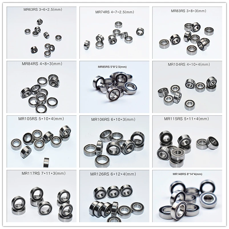 

Miniature Bearing 10pcs MR63-148RS free shipping chrome steel Rubber Sealed Multiple sizes High speed Mechanical equipment parts