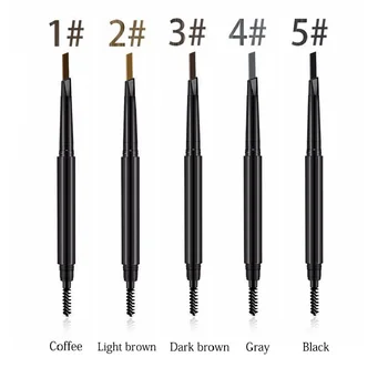 

Makeup Double Head Pigment long lasting Eyebrow Pencil Waterproof Black Brown Cosmetic Rotating Pen Custom Private Label