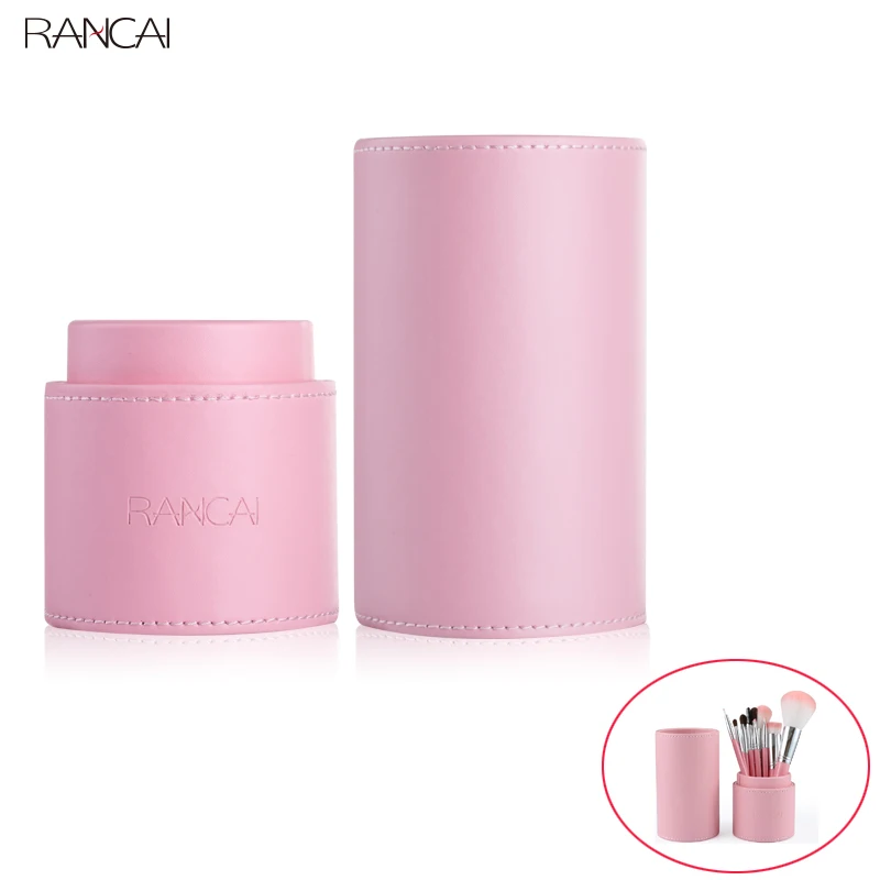 

RANCAI PU Leather Travel Cylinder Makeup Brushes Pen Holder Storage Empty Holder Cosmetic Brush Bag Brushes Make Up Tools