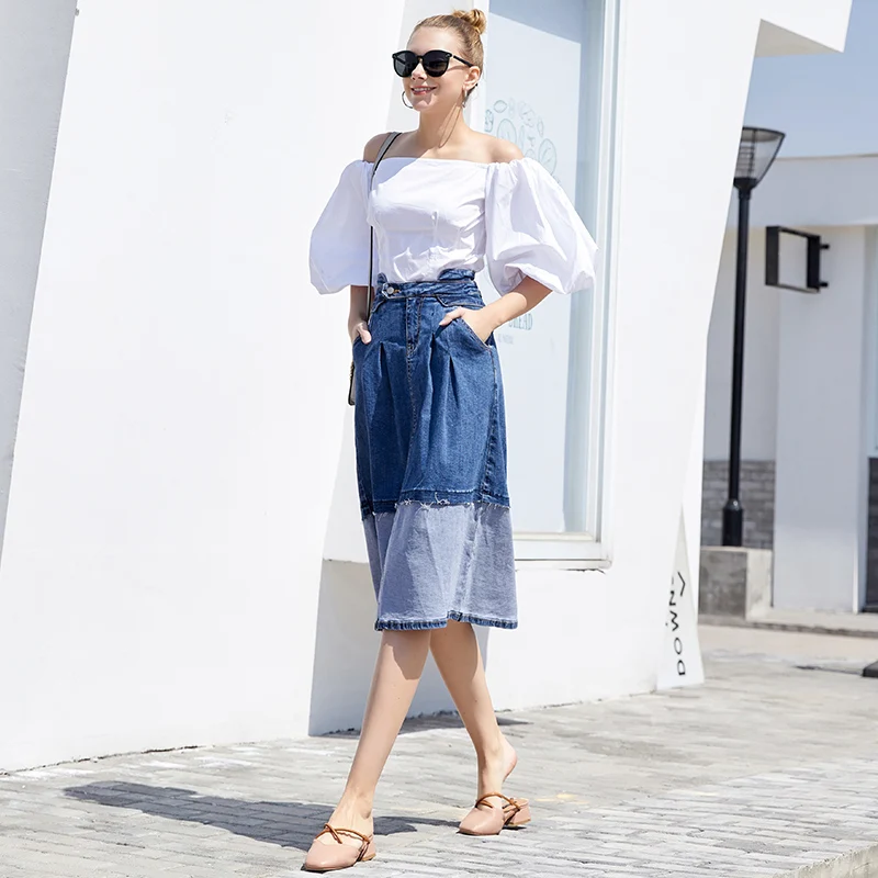 Buy 90s Stonewash Denim Skirt Vintage Skirt for Women Medium Blue Jean  Skirt Knee Length Skirt Vintage Skirt 90s Clothing Size Large Online in  India - Etsy