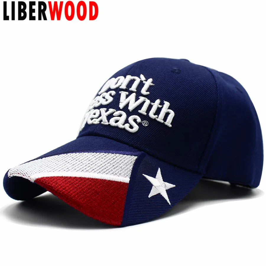 LIBERWOOD Don't Mess with Texas Embroidery Baseball Cap Snapback hat Dad Hat for Men Women wild woodland hunting hat cap Bone baseball cap baseball caps baseball hats