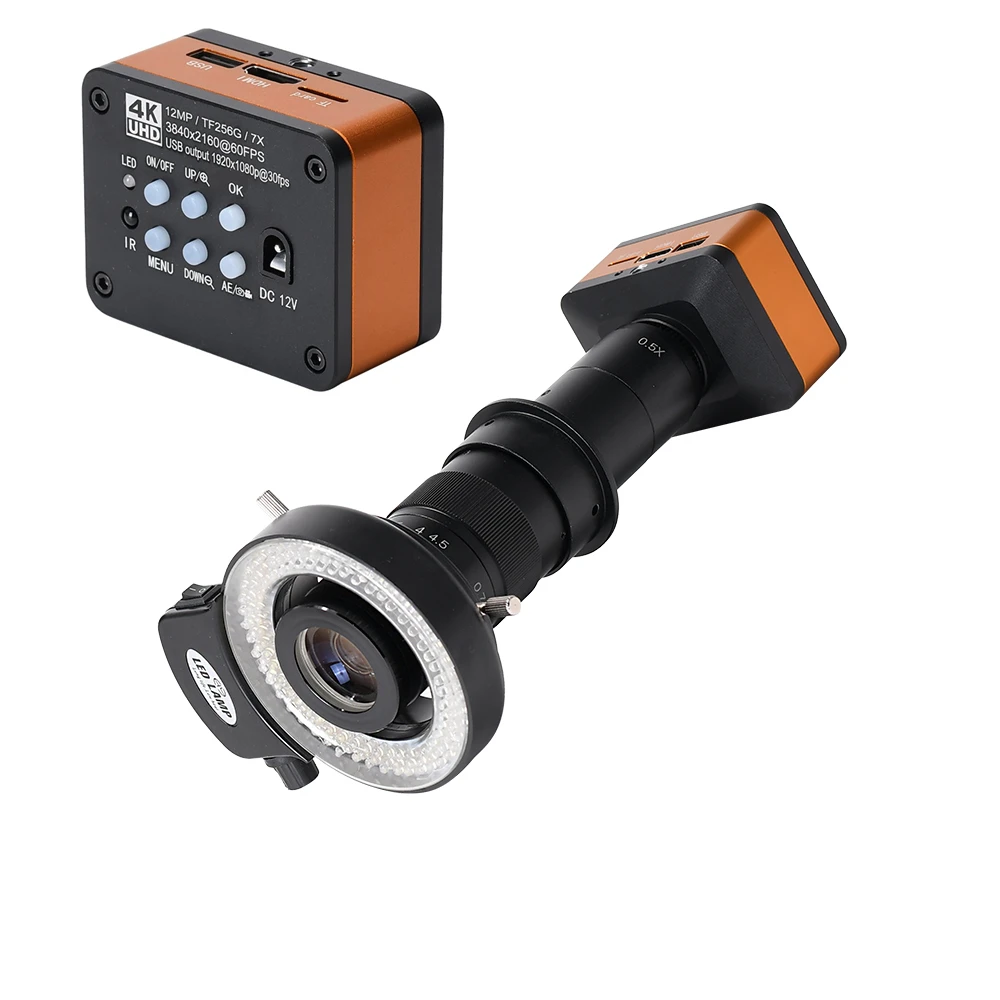 4K UHD 60FPS Digital Microscope 180X C-Mount Lens HDMI USB Industrial Electronic Camera for Phone Repair Soldering | Инструменты
