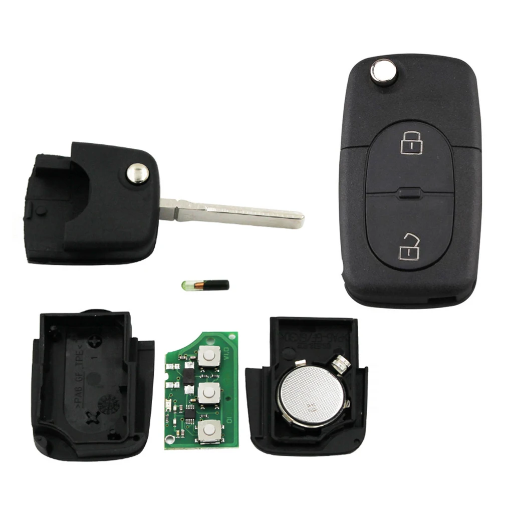 Replacement Keyless Entry Remote Flip Key Fob Fits for Golf MK4 1998 1999 2000 2001, 2x1.2x0.8 Inch