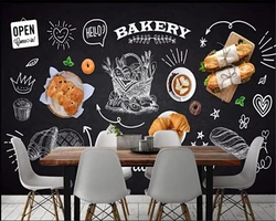 Custom Large murals of any size chalkboard Hand painted cake shop background wall HD decorative mural 3d wallpaper