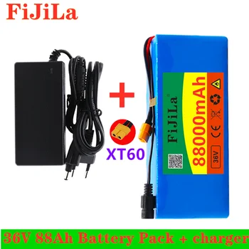 

New XT60 interface 36V Battery 10S4P 88Ah Battery Pack 1000W High Power Battery 36V88000mAh electric bicycle BMS + 42v charger