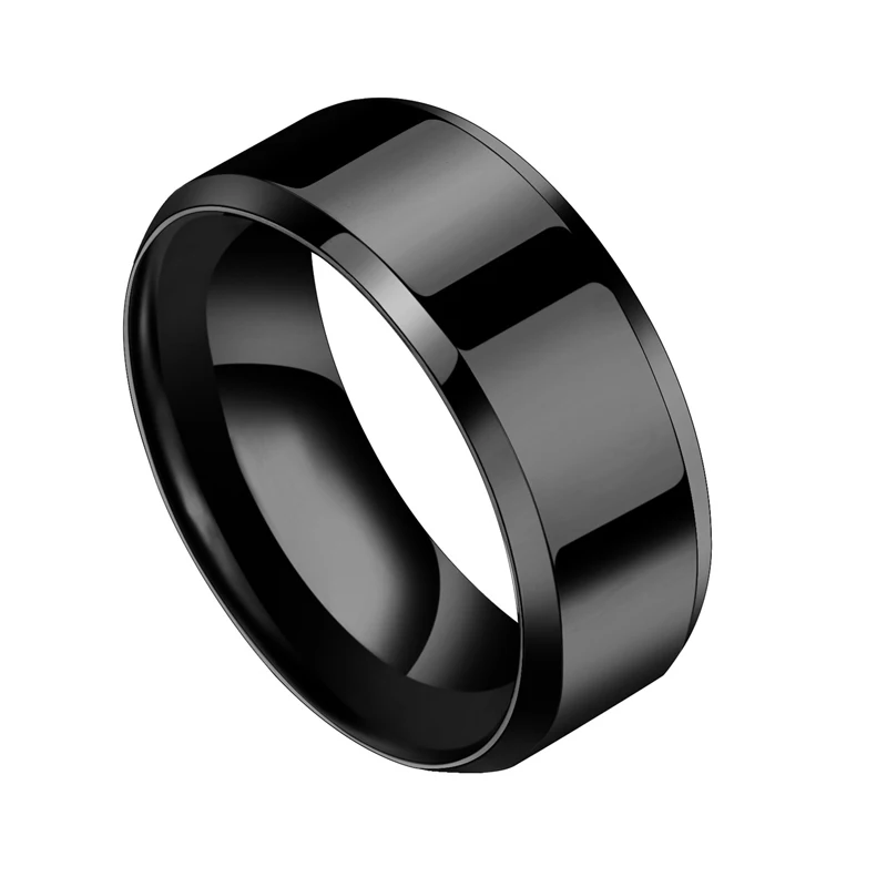 8mm Black Letdiffery, 8 мм, нержавеющая сталь, выгравированный логотип, персонализированные женские кольца, золотые, черные, индивидуальные, юбилейные, мужские кольца - Цвет основного камня: 8mm Black