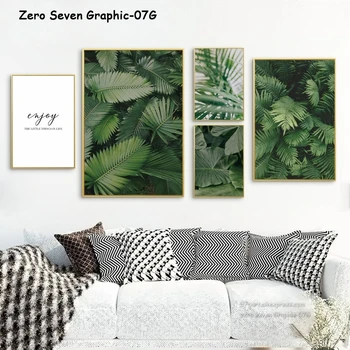 

Canvas Painting Green Plant Palm Leaf Fern Quote Photo Poster And Print Picture Wall Art Decoration For Modern Home