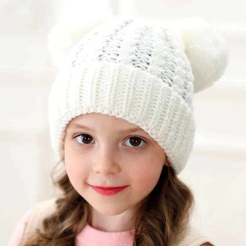 9 цветов, шапка для девочек, вязаная шапочка с Микки и Минни, зимние шапки, шапка, вязаная крючком, однотонные, тянущиеся, теплые детские вязаные шапки, модные рождественские подарки