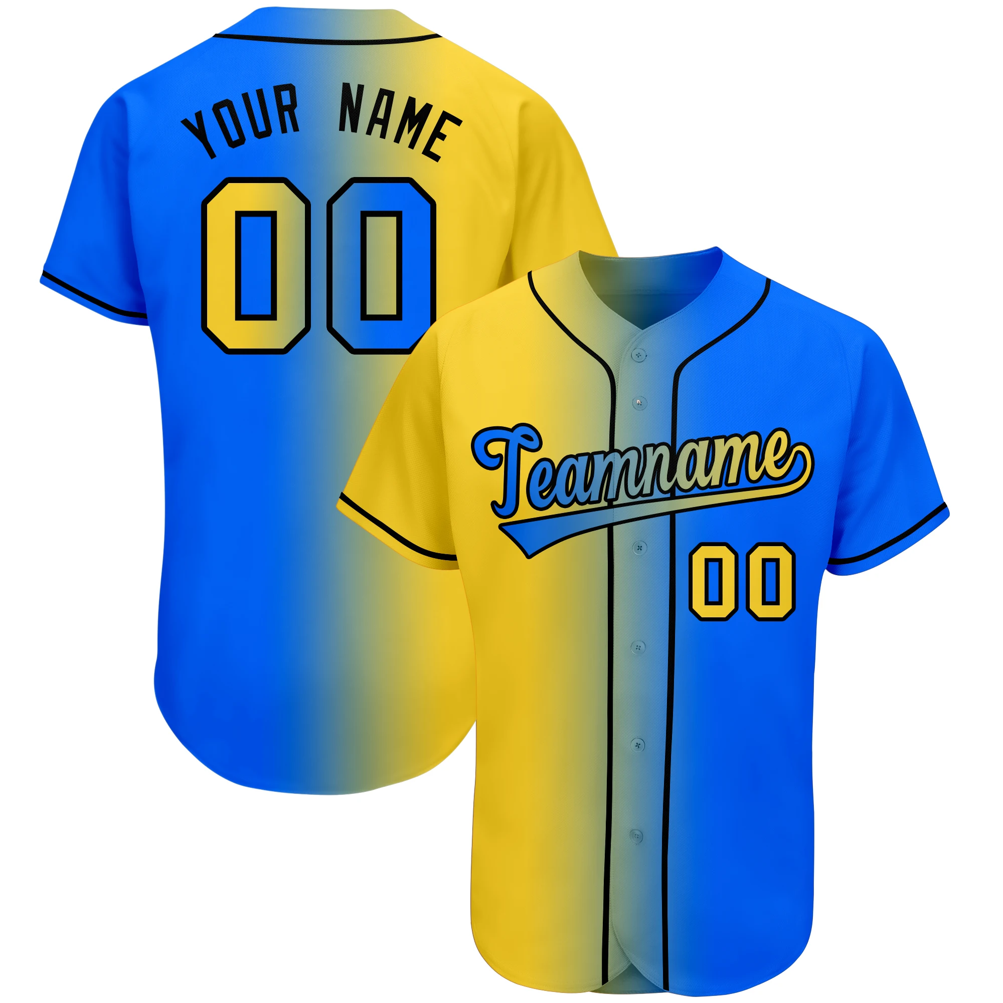 Baseball Jersey Sublimation Printed Team Name Number Baseball Shirt Creativity Gradient Softball Training Shirt Men/Youth