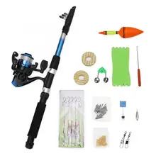 1.8M Portable Telescopic Fishing Rod Spinning Reel Wheel Float Top fishing rod combo Quality Fishing Rod Reel Set Accessories