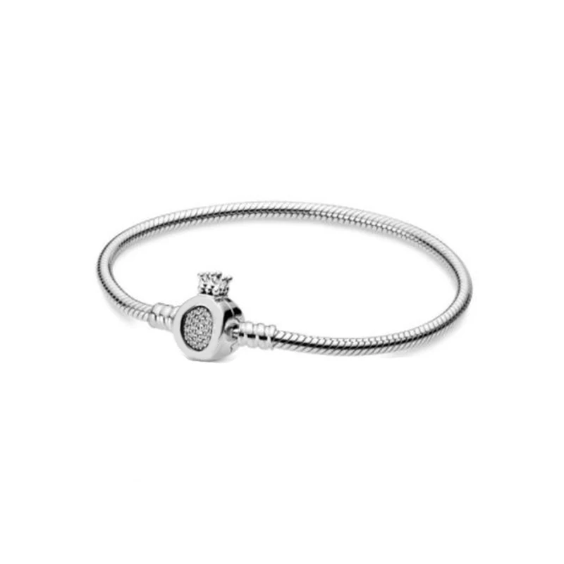 Moments Корона о-образная цепочка браслет Новинка 925 пробы Серебряная корона О-образный браслет подходит для европейских шармов Diy ювелирные изделия