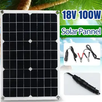 

100W 18V Solar Panel Portable Smartphones Battery Power Bank Outdoor Solar Panel Kit Complete for Hiking Boat Chargers Cells