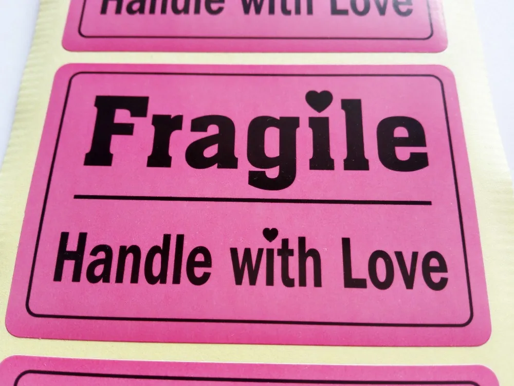 Frágil com Amor Lote Punho Envio Etiqueta Impressionante Design Item n °. Ss09 200 Pçs - 76x51mm 5 High Quality Material escolar e de escritório