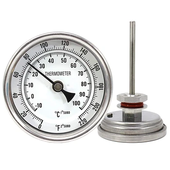 

Weldless Stainless Steel Thermometer Kit 3inch Face & 2inch Probe for Home Beer Brewing