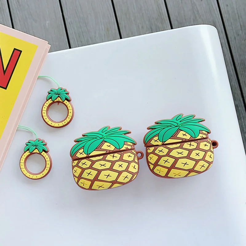 Симпатичные 3D Pine apple Фрукты противоударные чехлы для наушников для apple Airpods Pro Беспроводная Bluetooth гарнитура Защитная силиконовая крышка