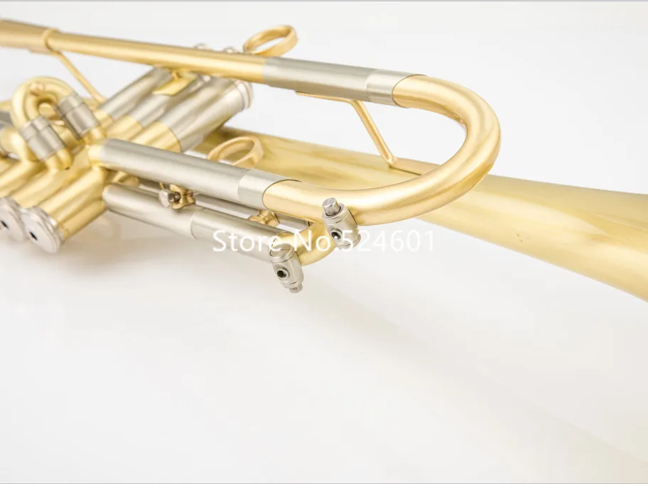 MARGEWATE Bb Trumpet Brass Plated Real photos Professional Musical Instruments With Case Free Shipping