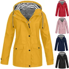 Women Jackets Winter Coat Jacket Women Solid Rain Outdoor Plus Waterproof Hooded Raincoat Windbreaker Lightweight#40