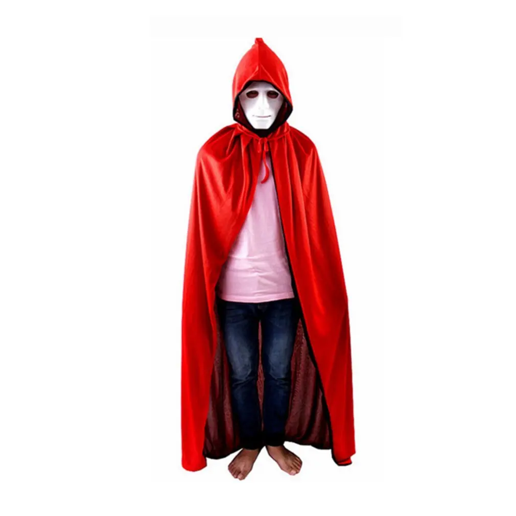 

Halloween Double-sides Cool Black Red Death Cloak Masquerade Party Stylish Mysterious Mantle Cosplay Witch Cloak