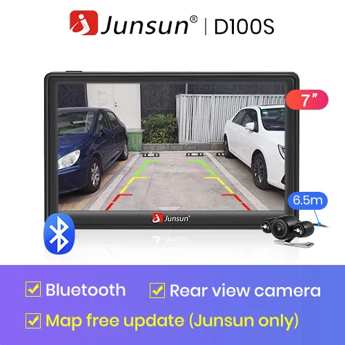 With Camera With BT Junsun 7 дюймов HD gps-навигации автомобильный FM 8 ГБ / 800 мГц карта бесплатное обновление россия навител системный блок навигатор автомобильный - Размер экрана, дюймов: With Camera With BT