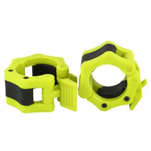 Green Barbell Collar Lock Clips Clamp Weight lifting Bar Gym Fitness Dumbbell Buckle - Color: Green