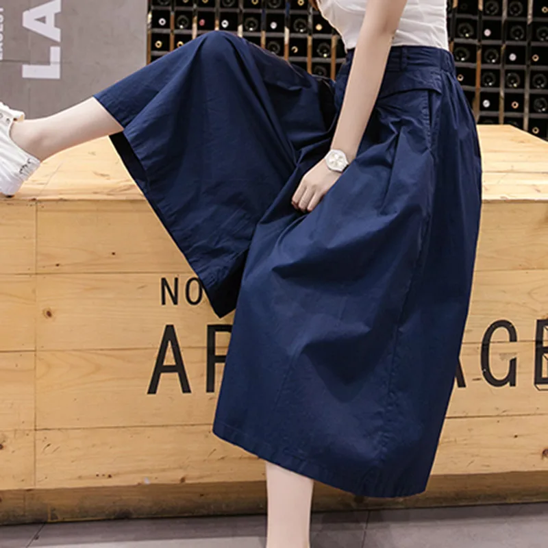 

2019 new fashion women's casual loose high waist wide leg pants