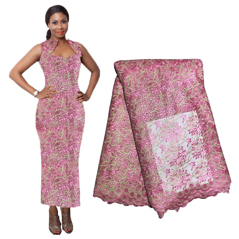 

African Material Beaded Lace Fabric For Wedding Purple French Lace Fabric 2019 High Quality Lace Material