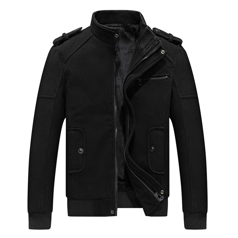 Brand Men Blends Coats Autumn Winter New Solid Color Wool Jacket High Quality Men's Wool Coats Luxurious Wool Blends Coat Male