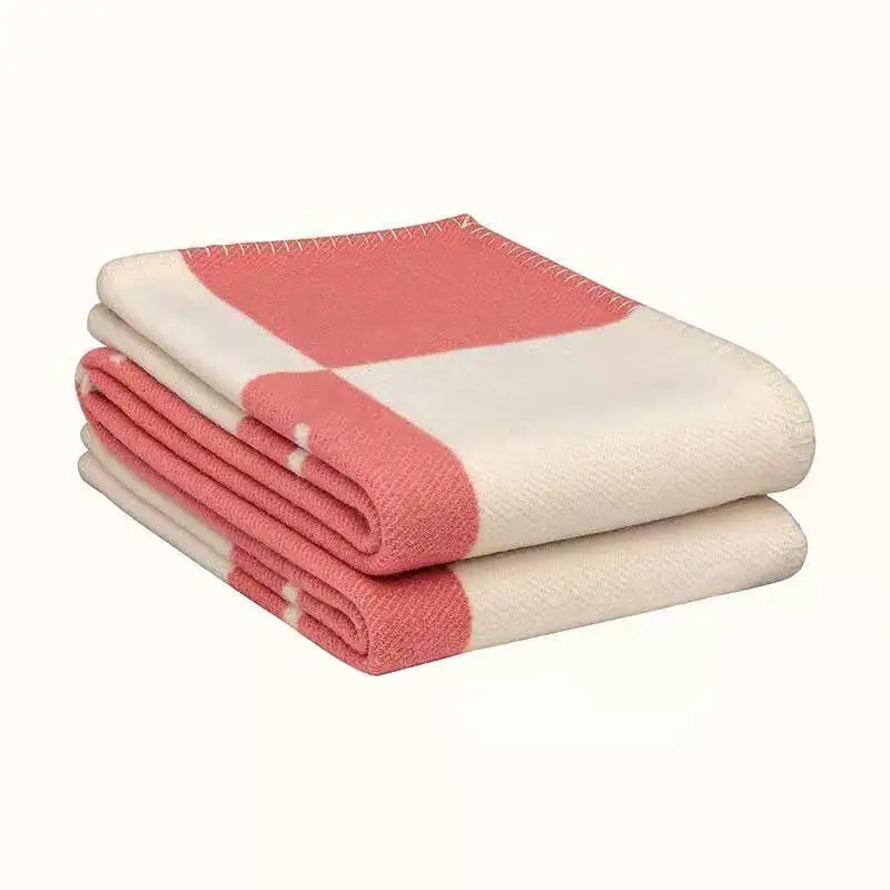 Европейский вязаный крючком мягкий шерстяной бренд плед H плед кашемировый теплый диван вилла домашний декор аксессуары кровать флис вязаный розовый одеяло